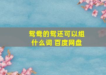 鸳鸯的鸳还可以组什么词 百度网盘